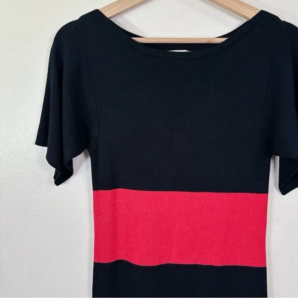 Banana Republic Womens Size Small Knit Color Block Short Sleeve Sweater Dress